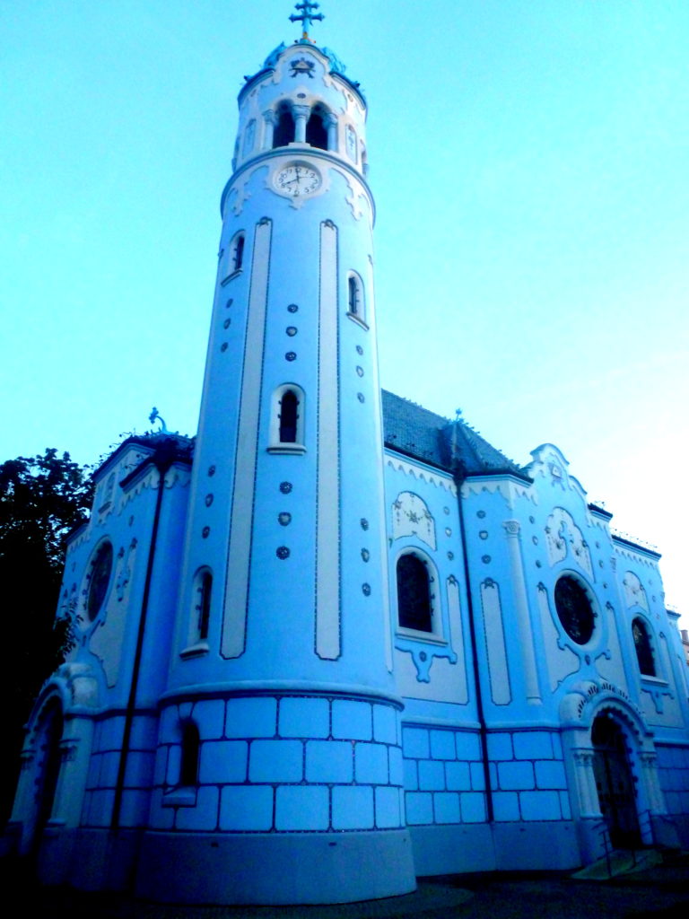 Entrance of Bratislava Blue Church!